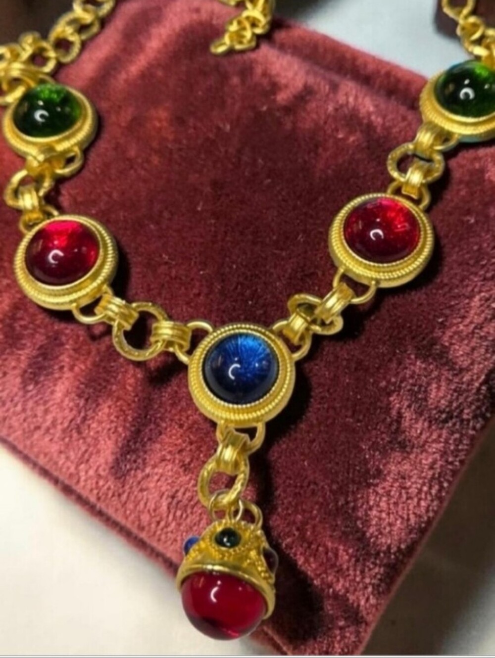 Matte Gold Royal Regul Byzantine Mogul Vintage Vibes Statement Necklace